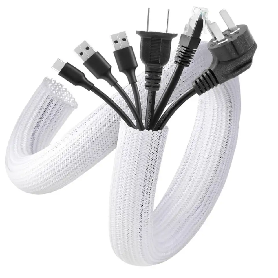 Braided Cable Sleeve 1m/3m/5m Pet Nylon Wrap for Desk PC TV Wire Protector Braided Wire Cover Casing Cable Organizer image 6