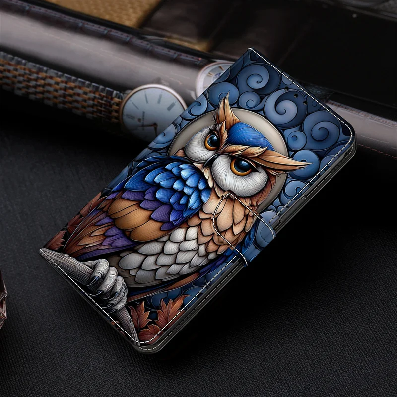 Cute Owl Wallet Leather Phone Case - Stylish Flip Cover