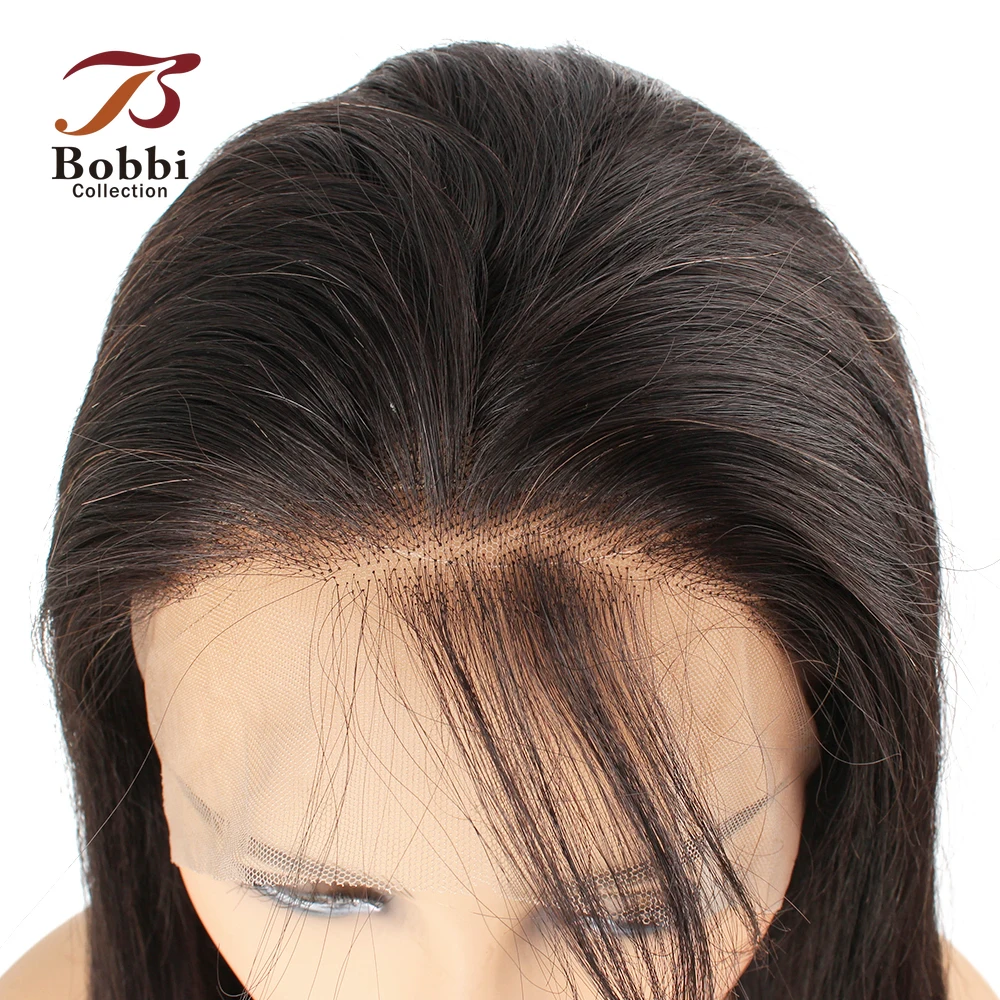 Full Lace Wig Human Hair Wig Silky Straight Pre-Plucked Transparent Lace Baby Hair Natural Color Virgin Remy BOBBI