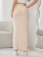 New high-waisted side Slim knitted half-skirt women's casual dress half-skirt - Image 5