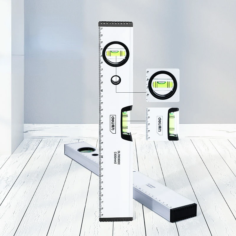 Description Picture 5 of itemDeli Tools 1Pcs High Precision Spirit Level Measuring Instruments Bubble Level Aluminum Alloy Horizontal Ruler Balance Ruler