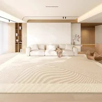 Beige Stripes Creative Carpet Line Living Room Decoration Carpet Cream Bedroom Comfortable Soft Rug Sofa Easy Clean Washable Rug 1
