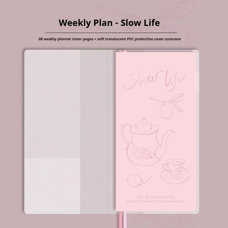 Kinbor Illustrated Hardcover Weekly Planner - Undated, Portable To-Do List Notebook