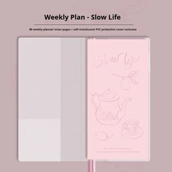 Kinbor Illustrated Hardcover Weekly Planner - Undated, Portable To - Do List Notebook (Plan F with Cover)