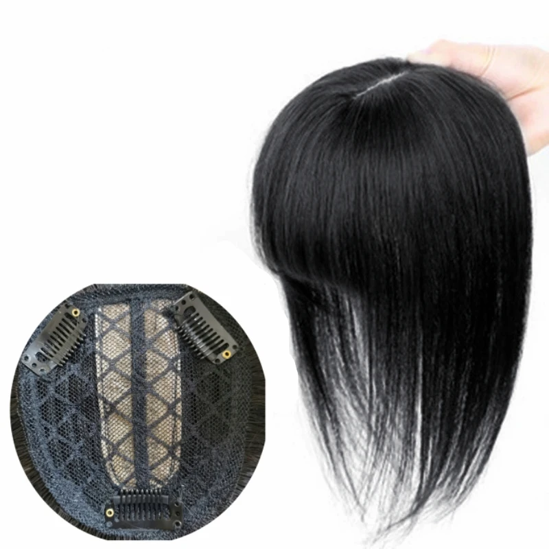 Human hair wig Human hair toppers Anemone human hair toppers clip bangs fringe hair volume Brazilian straight non-remy air bangs for loss machine