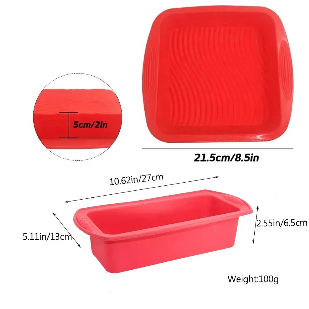 Silicone Baking Mold Rectangular Square for Bread Cake Deep Baking Dish Angel Food Cheesecake Brownie Loaf