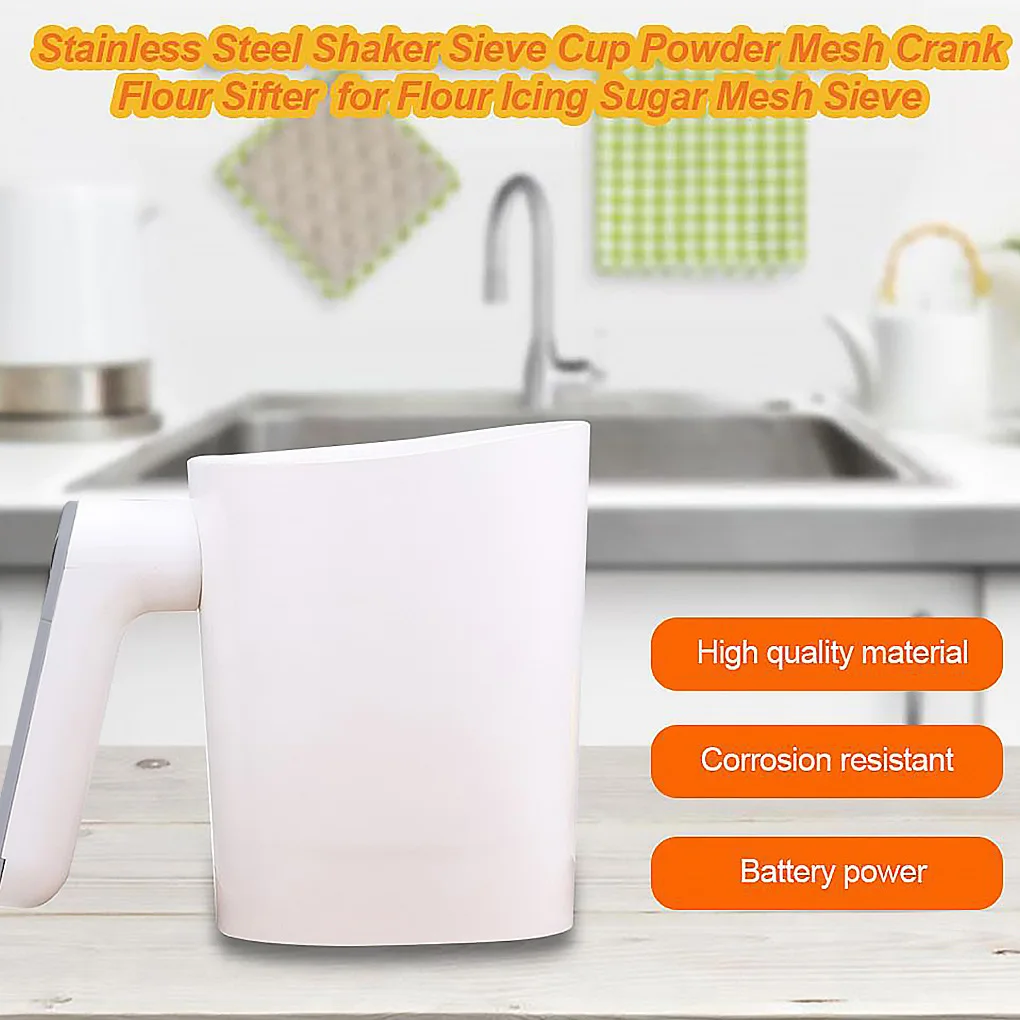 

Flour Sieve Battery-Operated Handheld Cooking Kitchen Sugar Baking Tool