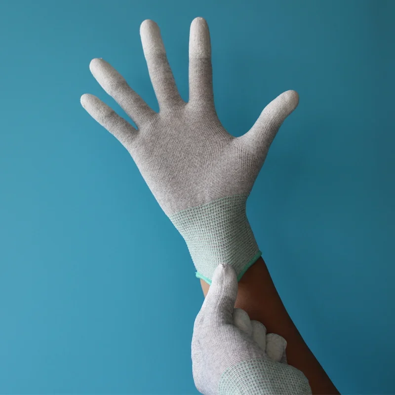 5pair Antistatic Gloves Anti Static ESD Electronic Working Gloves pu coated palm coated finger PC Antiskid for Finger Protection
