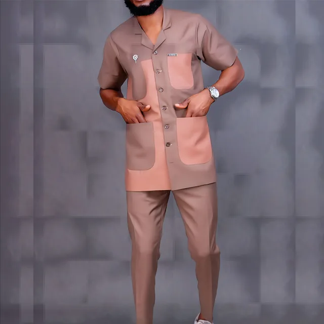 Kunle Short Sleeve Dashiki Outfit - Image 4