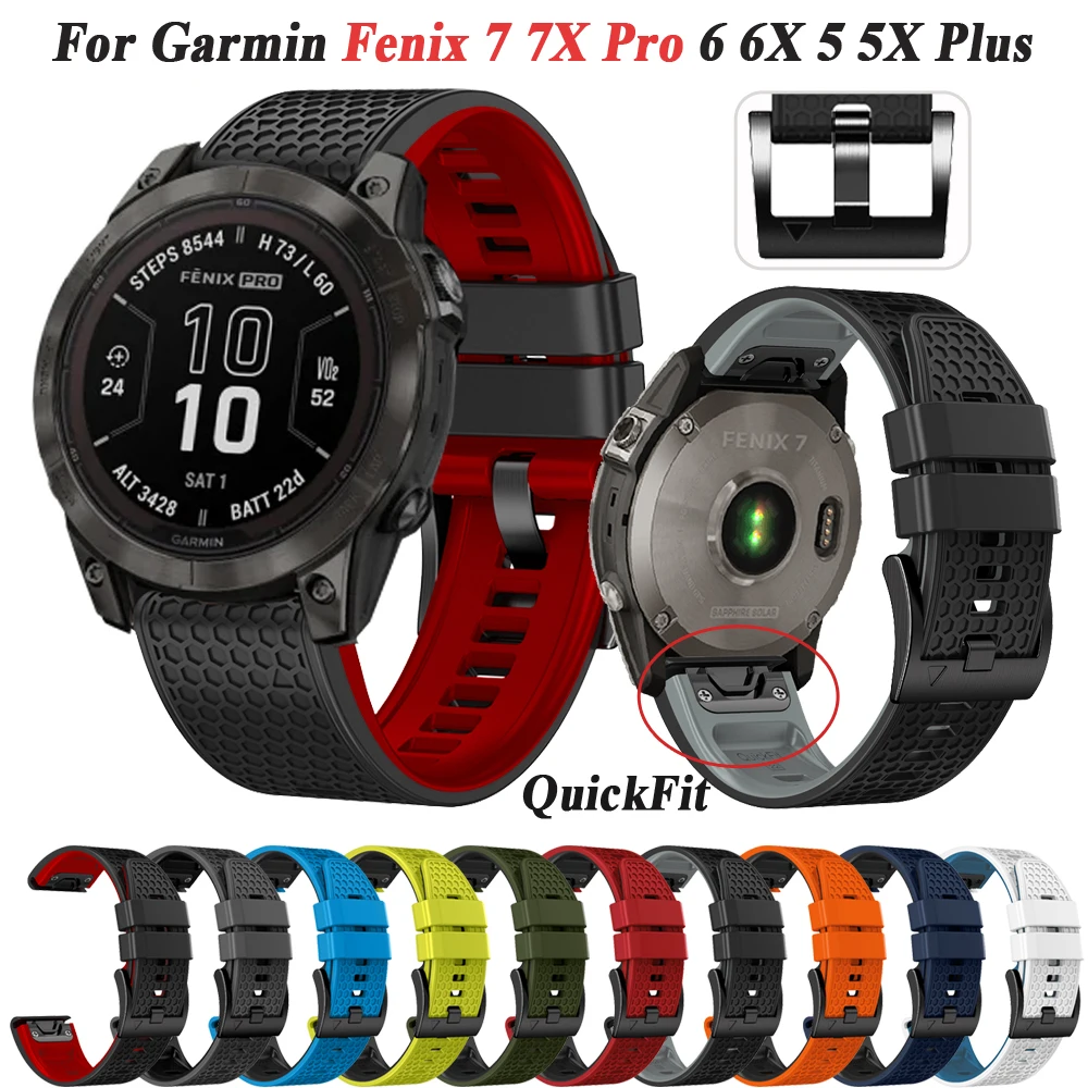 

Ремешок для наручных часов QuickFit, силиконовый браслет для Garmin Fenix 6X 6Pro 5X 5 Plus 7X 7 Pro Epix 26 22 мм Forerunner 935 945 955