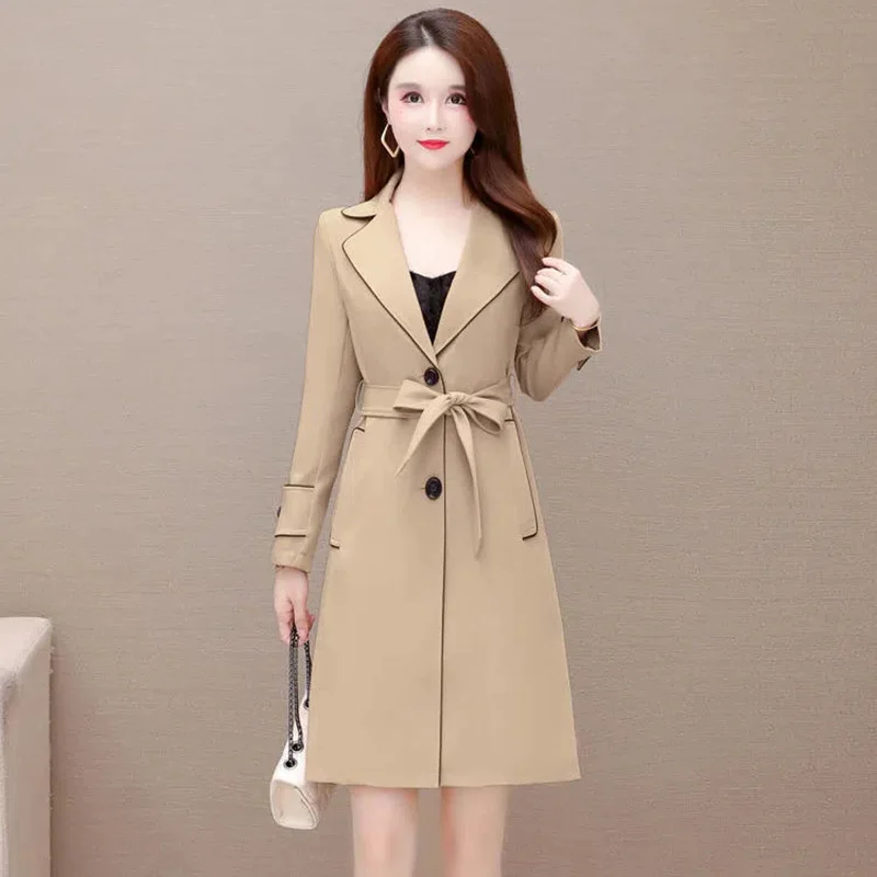 

Тренчкот женский, весна-осень 2022, Корейская темпераментная Повседневная тонкая ветровка, женская верхняя одежда большого размера с длинной талией