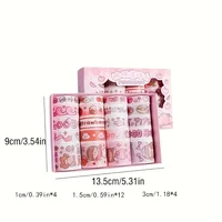 20 Rolls Boxed Kawaii Washi Tape Set, Cute Cartoon DIY Masking Tape, Grid Sticky Note Paper for Scrapbooking & Journaling 3