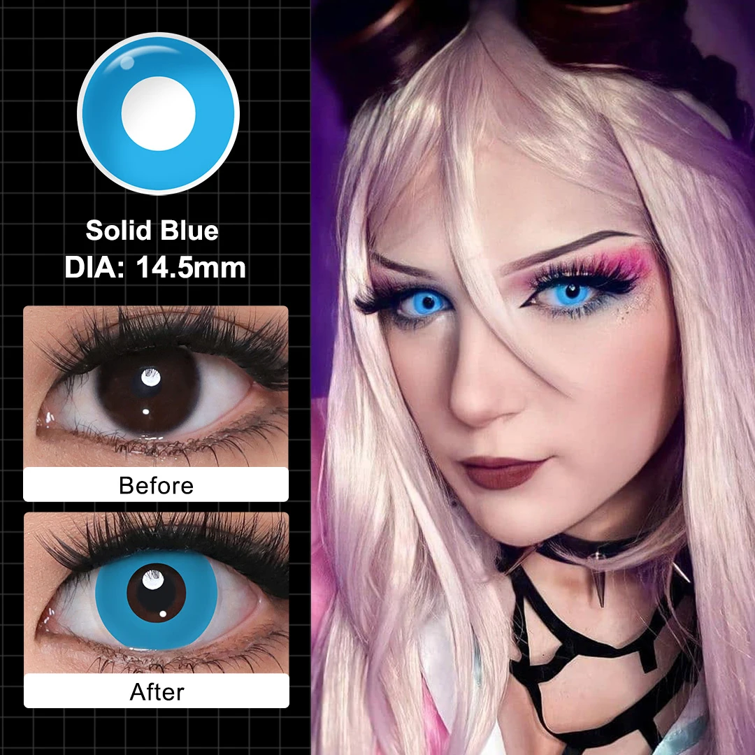 MAGISTER – Kontaktlinsen für den jährlichen Gebrauch, Halloween-Kontaktlinsen für Cosplay, farbige Kontaktlinsen, weiße Kontaktlinsen für Augen, Kontaktlinsen für Make-up, weißes Netz. – Detail 4