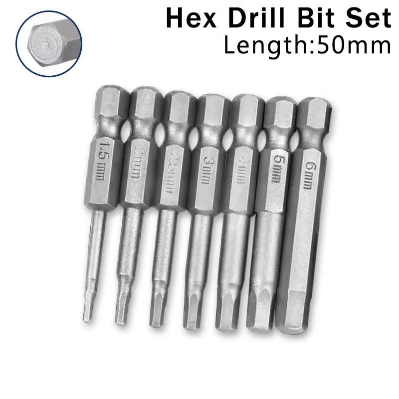 710pcsHexagonScrewdriverBitSet14HexShank50mmHexHeadScrew