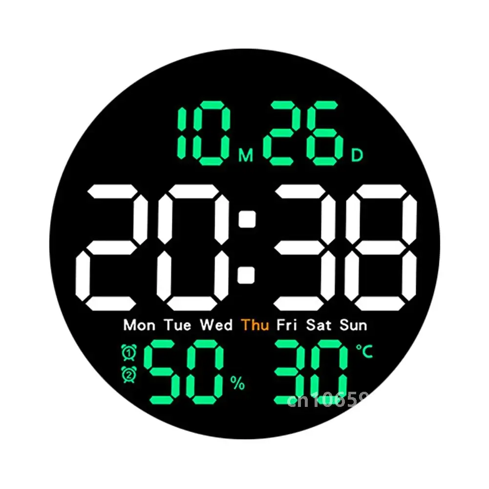 שעון קיר LED עם מסך גדול, שעון מעורר אלקטרוני מותקן על הקיר עם שלט רחוק לבית, סלון, משרד, כיתה וחדר כושר