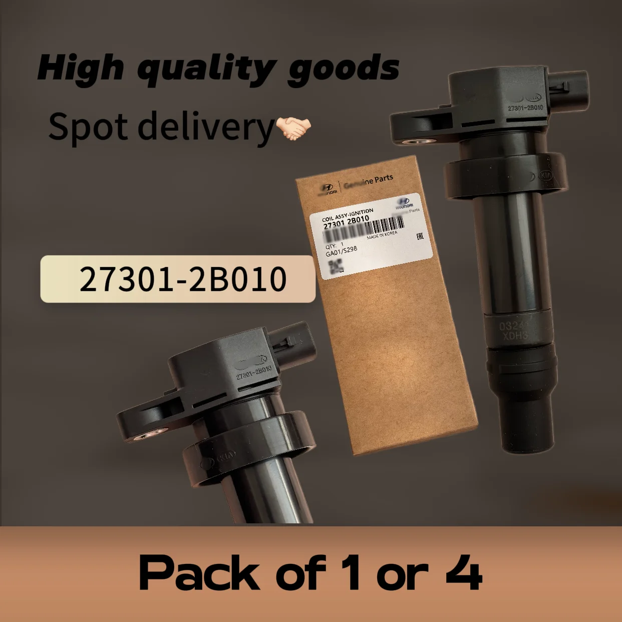 1PCS Ignition Coil Fits For Motor Solaris 10-11 For Soul 1.6L i30 Accent Rio Elantra Spectra5 273012B010 27301-2B010
