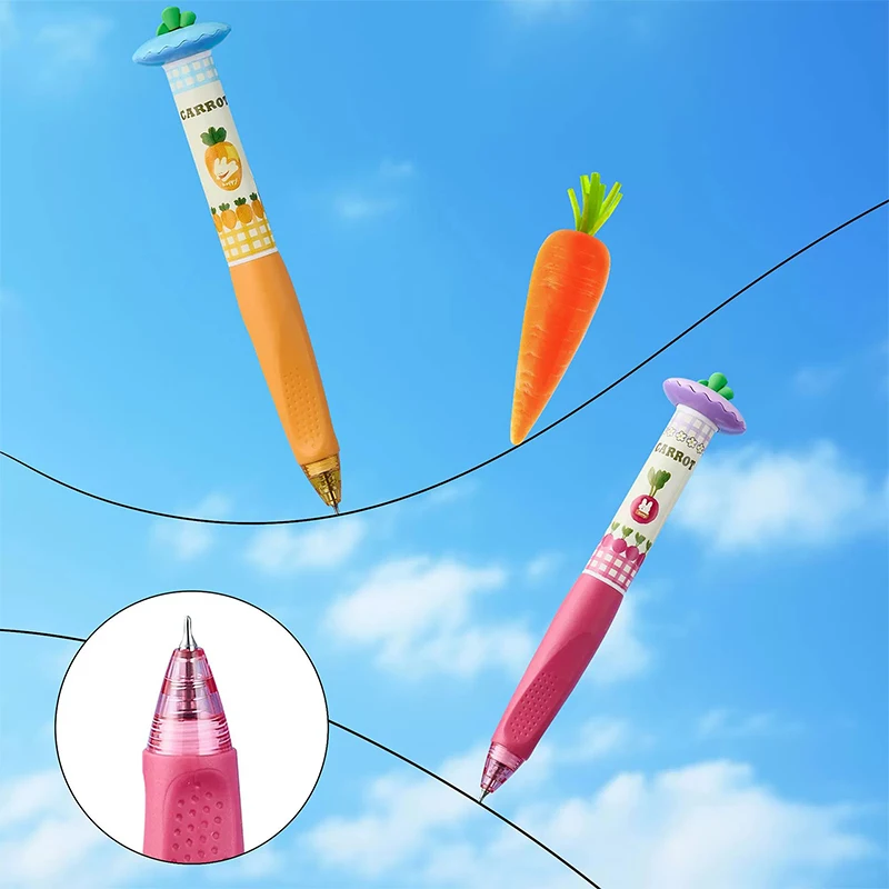 새롭고 귀여운 회전형 무 젤 펜 0.5mm 재미있는 동물 모양의 속건성 펜, 창의적인 회전형 무 포켓 펜 (학교 및 사무실용)