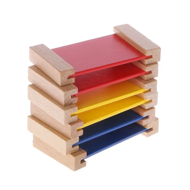 

Montessori Sensorial Material Learning Color Tablet Box Wood Preschool Toy