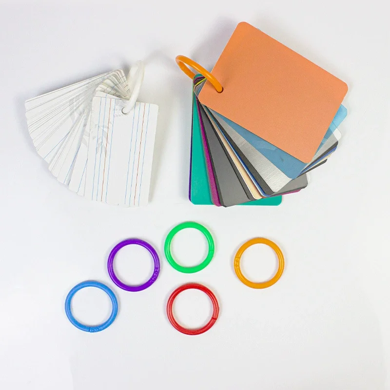 50Pcs Mixed colors 15-40mm Plastic Ring Binder DIY Albums Circle Loose-leaf Book Hoops Opening Office Binding Supplies