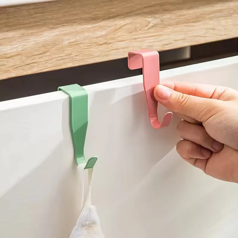 4PCS Cabinet Door Hook Colorful Kitchen Door Rear Hanger Drawer Office Table Key Bag Storage Hook For Home Bathroom Accessories