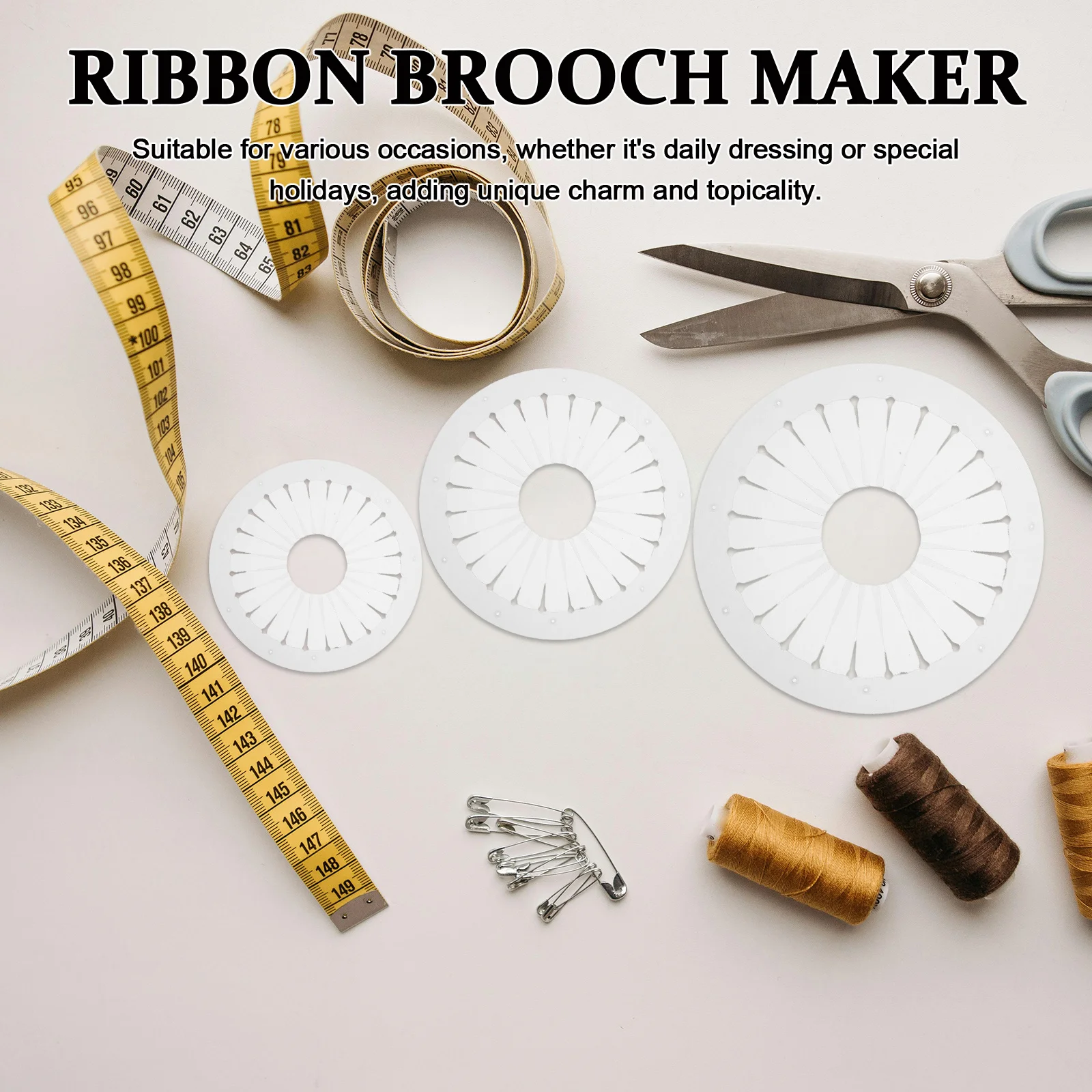 Plastic Ribbon Rosette Maker Tool for DIY Crafts and Badge Making