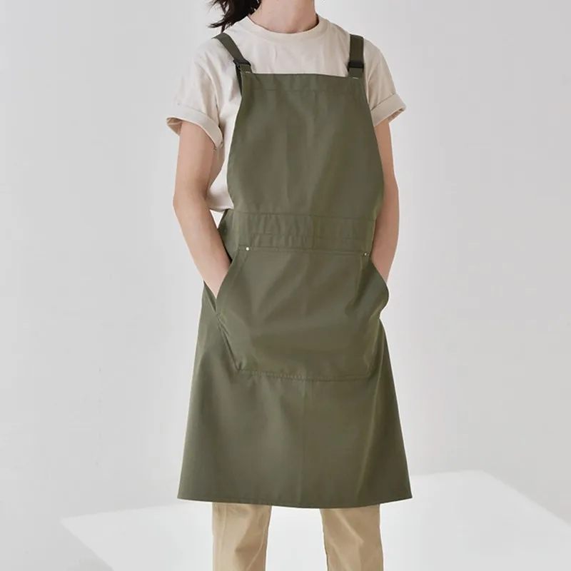 

Waterproof Polyester Cotton Apron Barista Pastry Chef Bakery Bartender Culinary Uniform Florist Painter Gardener Workwear K10