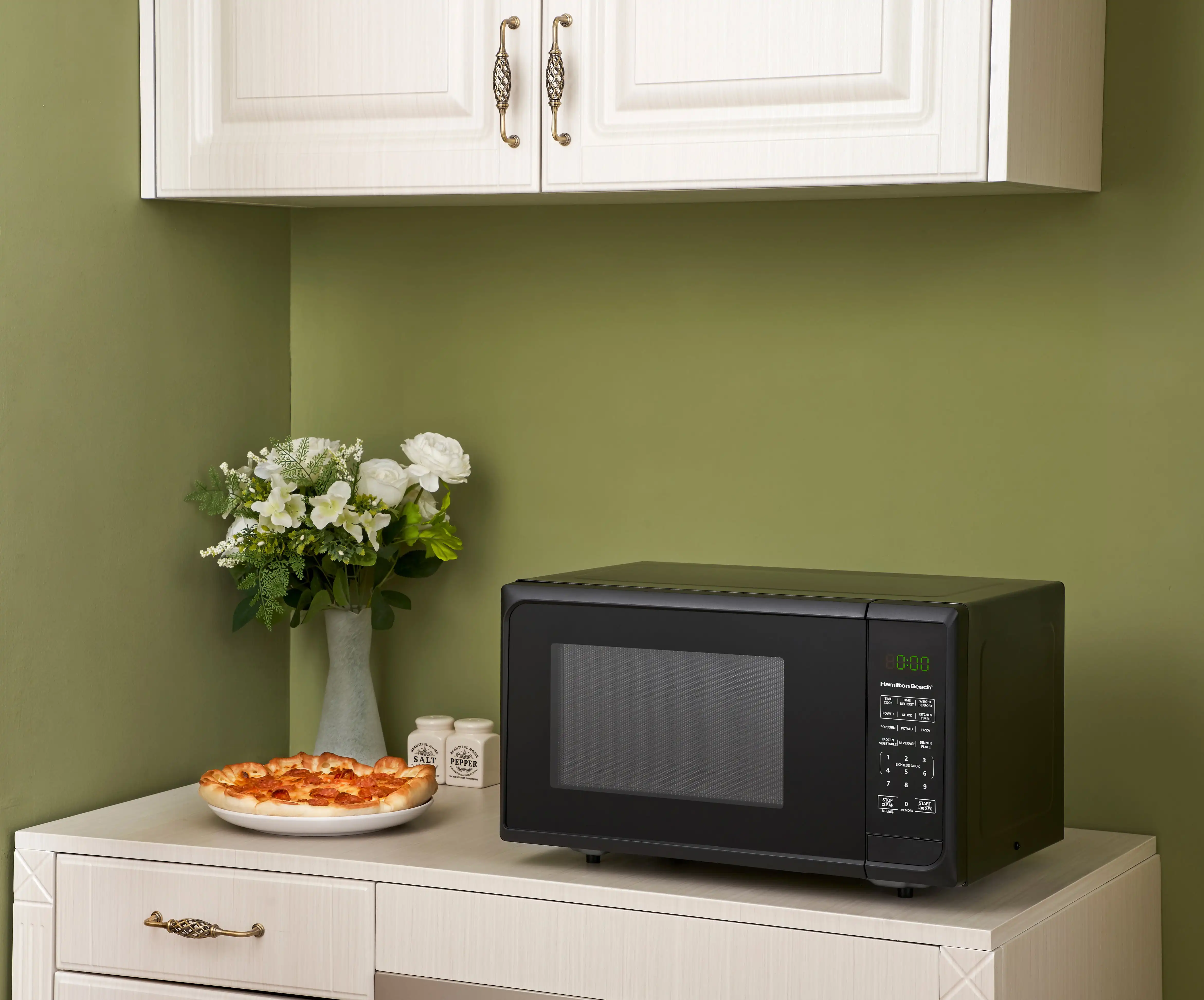 Beautiful 1.1 Cu ft 1000 Watt, Sensor Microwave Oven, Cornflower Blue by  Drew Barrymore, New 