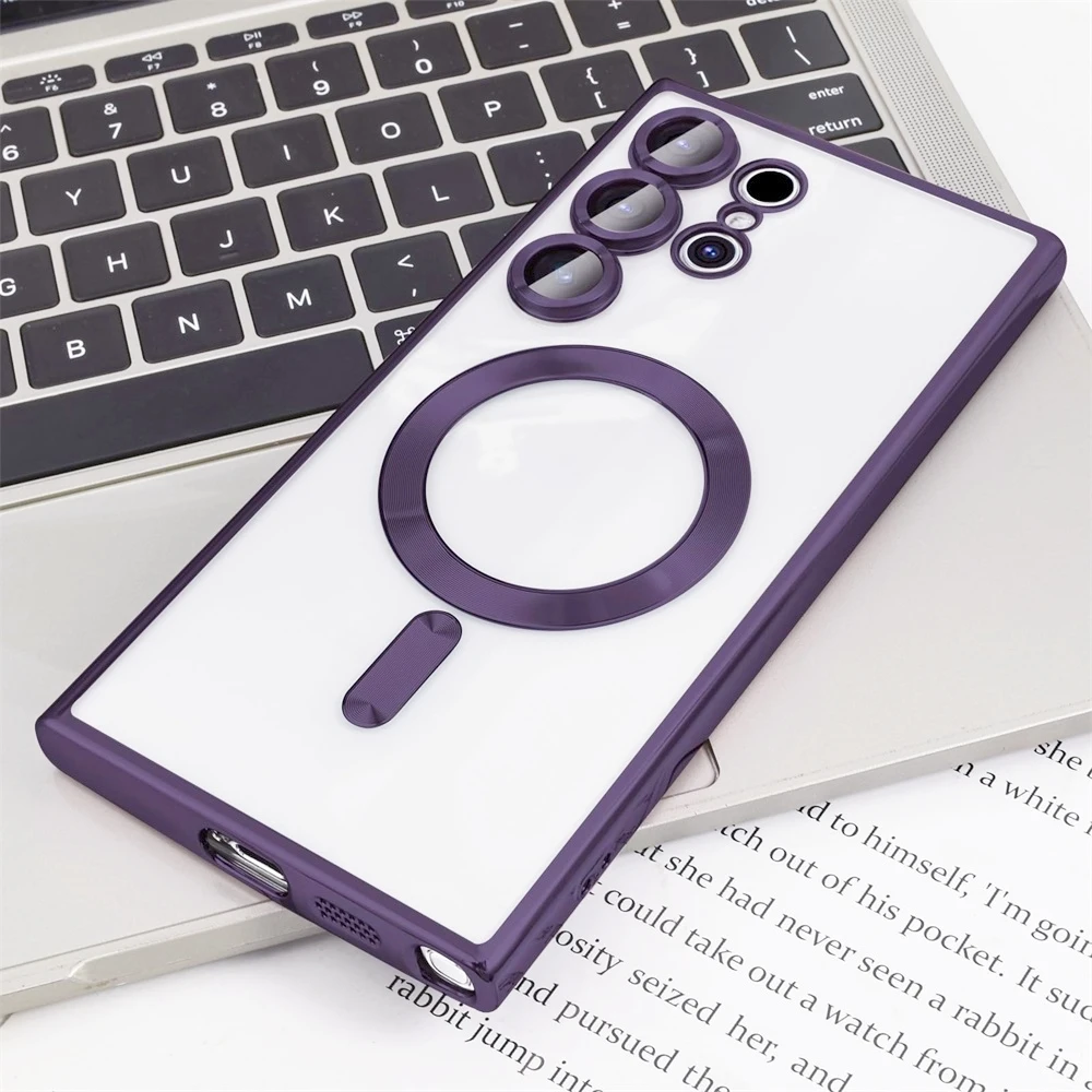 Luxury Transparent Plating Phone Case with MagSafe Magnetic Protection