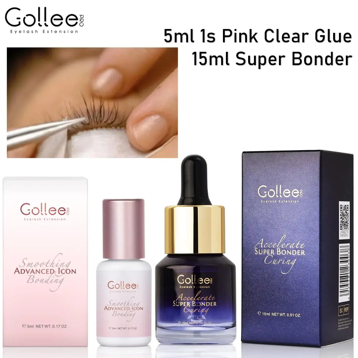 

Reduce Irritation Gollee Eyelash Extension Glue and Super Bonder for Lash Extensions Lash Seal Lock Glue Fume Longer Retention