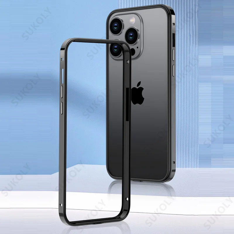 

Transparent Phone Case For iPhone 15 14 Pro Max 14 13 12 Pro Shockproof Aluminum alloy frame Hybrid Cover