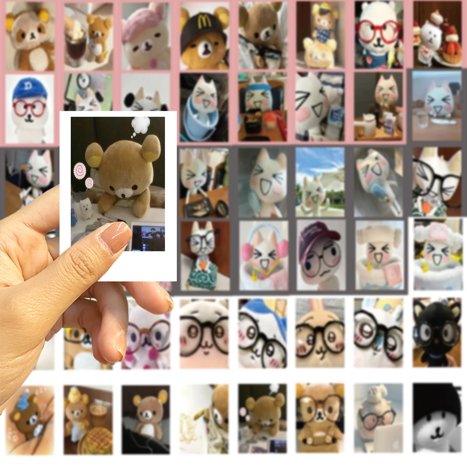 64pcs Cute Animal Vinyl Stickers - Adorable Cat and Bear Designs