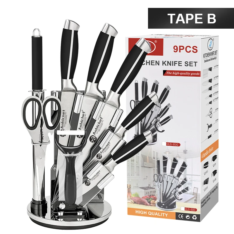 Juego Set De Cuchillos Para Cocina 9 Piezas Profesional Acero Inoxidable  Chef