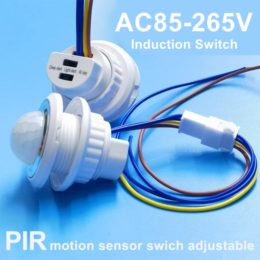 AC85-265V Double Adjustable Delay PIR Sensor Detector Smart Switch LED ...