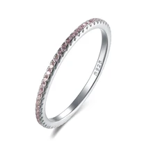  Real 925 Sterling Silver Colorful CZ Rings Stack-able Personalized Gold Color Platinum Plated for Women Fine Jewelry Gifts #5 