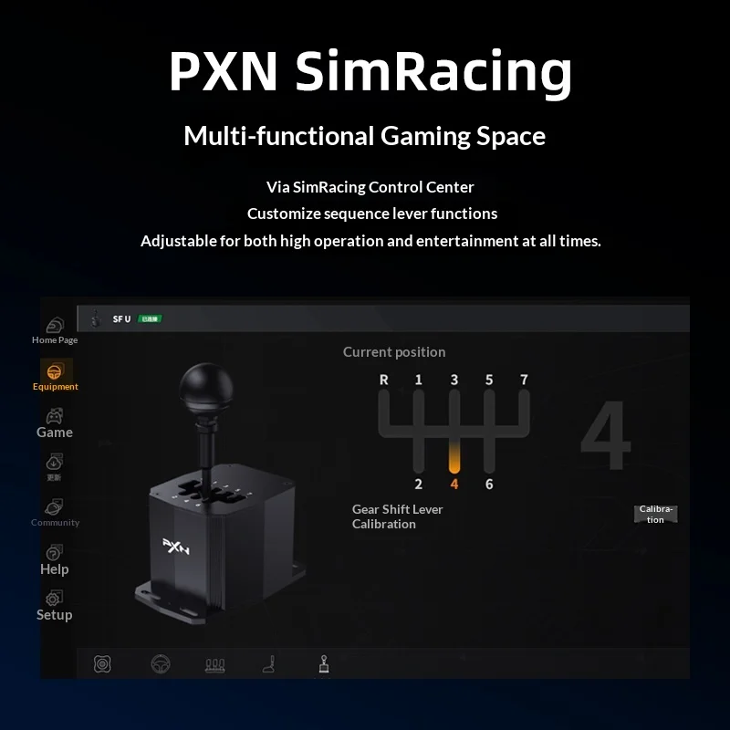 PXN SF U 기어 변속기 수동 변속기 7+1 레이싱 시뮬레이터 PC용 VD4/6/10/V99/V10Pro 호환