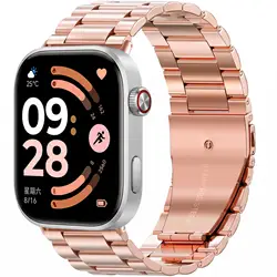 Premium Stainless Steel Smartwatch Bracelet Band Strap - Xiaomi Band 9 Pro (Rose gold)