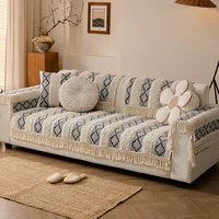 Old Coarse Cotton and Linen Sofa Cushion Four Seasons Universal Thickened Linen Seat Pad Anti-Cat Scratch Inn Sofa Cover 2
