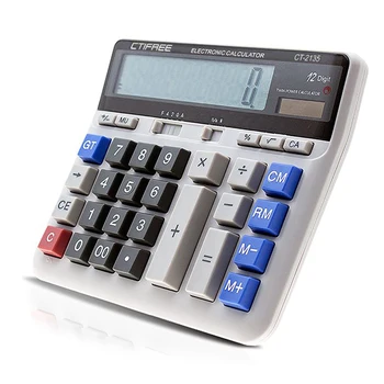 Electronic Calculator Counter Solar & Battery Power 12 Digit Display Big Button for Business Office School Calculating 1