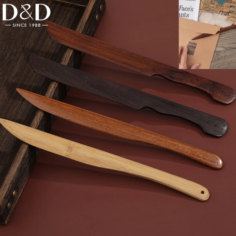 Vintage Rice Paper Cutter Paper Knife Wooden Envelope Opener Handmade Letter Opener Cutting Bamboo Knife Tool 1Pcs
