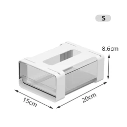 Under-Table Hidden Self-Adhesive Drawer Storage Box for Office and Home Organization (White-S)