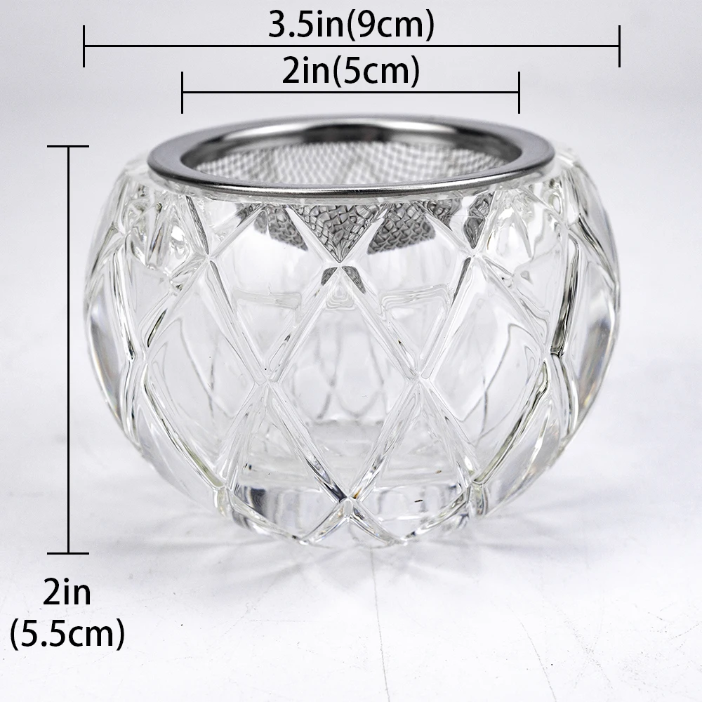 Dschinni Shisha Bowl Transparent Glass Hookah Bowl Metal Hookah Tobacco Filter Net Nargile Chicha Cachimbas Tobacco