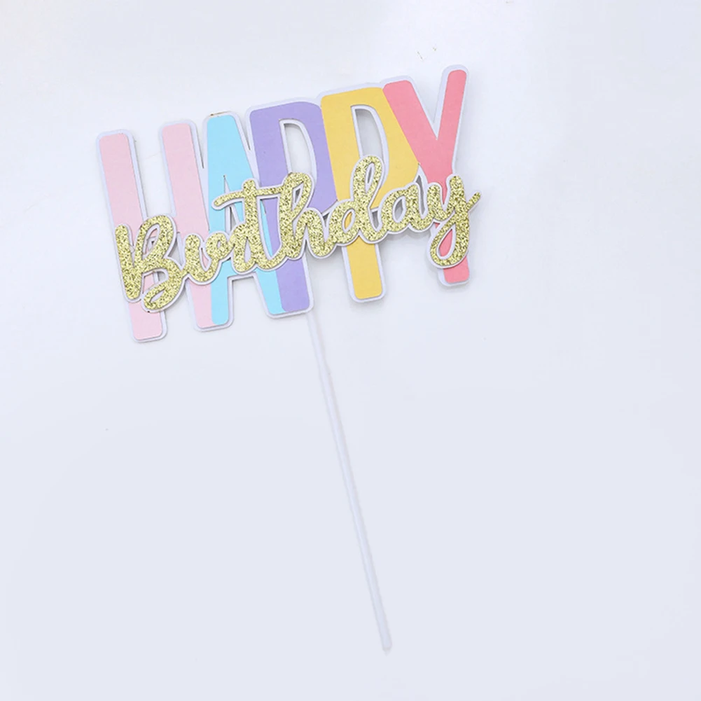 Happy Birthday Cake Toppers Glitter Cake Toppers Birthday Cake Topper Picks For  Birthday Party Supplies6pcsgold