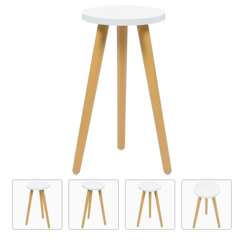 1Pc Wood Plant Stand Flower Pot Stool Flowerpot Holder Wooden Round Stool Balcony Display Rack Home Decoration