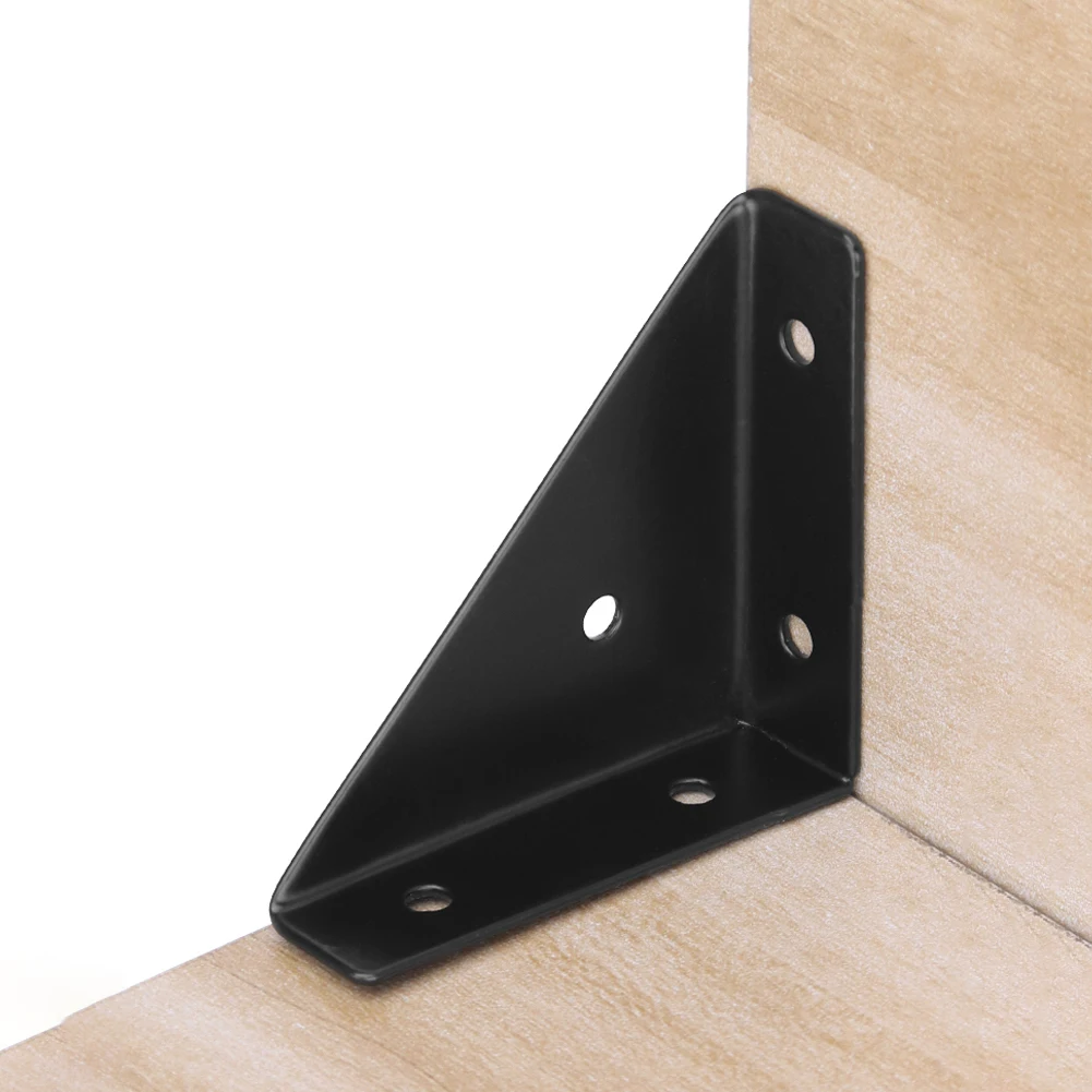 Description Picture 5 of item4PCS Heavy Iron Angle Corner Brackets Protector Right Angle Corner Stand  Furniture Hardware  For Holding Mounting Fixing