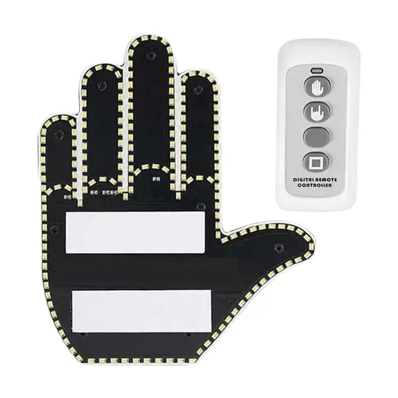 Led Hand Sign Auto Amber Remote Control Funny Finger Gesture Lights Creative Car Warning Signal Lamp Accessori Per Automobili