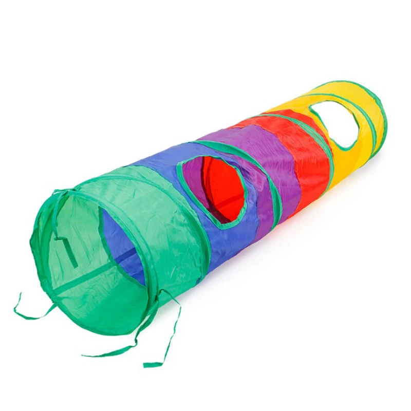 

Cat Tunnel Foldable Pet Toy Fun Kitty Pet Training Interactive Toy 2 Holes Tunnel Bored For Puppy Kitten Rabbit Play Tunnel Tube