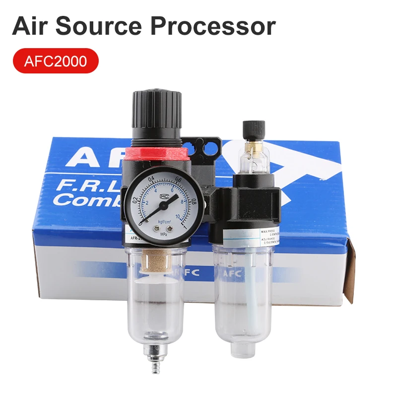 

Pneumatic Air Source Processor AFR2000 AFC2000 G1/4 Oil Water Separator Air Filter For Pressure Reducing Valve Regulating Valve