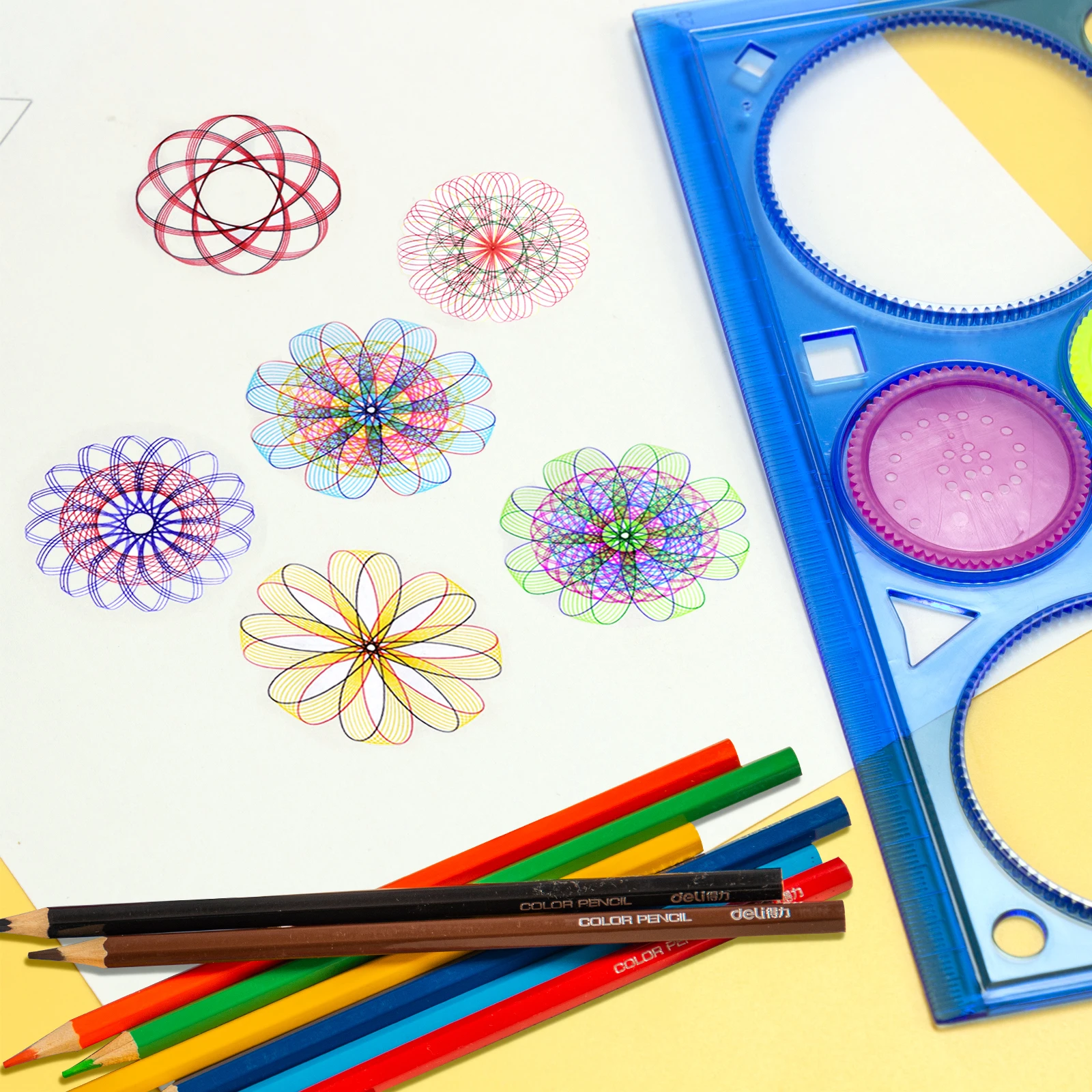 Creative Painting Multifunctional Puzzle Body Tracer Geometry Ruler Student Drawing Tool Painting Ruler Learning Art Tool