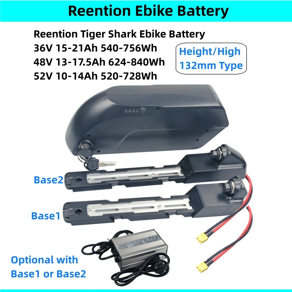 Bici Elettrica Cargo City Bike Batteria Reention Tiger Shark 36V 15Ah 20Ah 48 V17.5Ah Per Bafang Tongsheng Mid Motor Battery