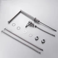 ก๊อกน้ำสำหรับห้องครัวยกซ่อนแบบพับได้หมุนได้360หน้าต่างด้านในที่มองไม่เห็นก๊อกน้ำร้อนผสมน้ำเย็นพร้อมที่จับอิสระ 6